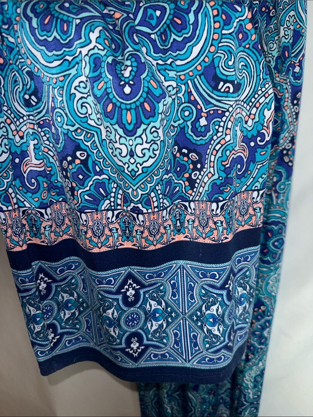 Soma Blue Paisley Wide-Leg Women's Pants - Picture 3 of 6